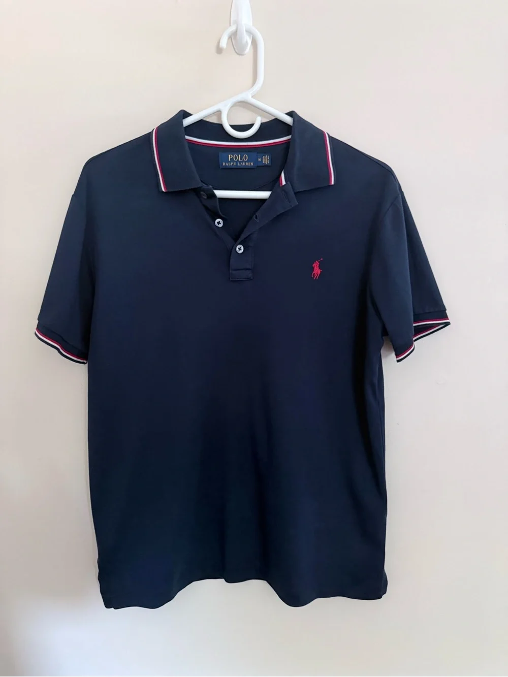 Polo Ralph Lauren Classic Fit Mens Navy Tipped Mesh Short Sleeve Polo size M